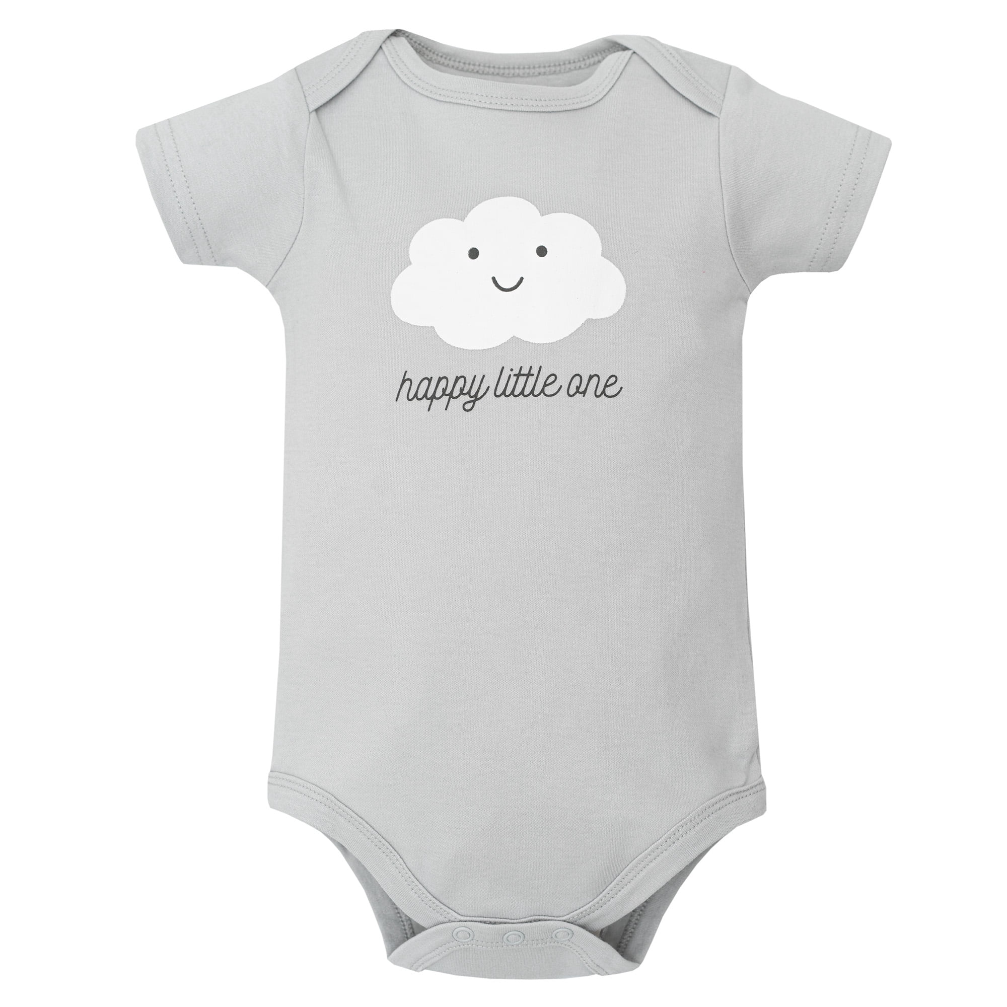 Hudson Baby Infant Cotton Bodysuits 5-Pack, Hello World Clouds, 18-24 Months