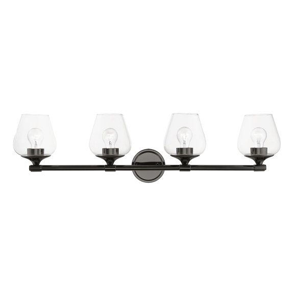 17474-46 Livex Lighting Willow - 4 Light Bath Vanity In Transitional Style-9.5 Inches Tall and 35.5 Inches Wide-Black Chrome Finish