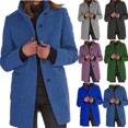 thumbnail image 3 of Chamarras Para Mujeres Otoño Invierno Abrigo De Lana, 3 of 4