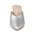 thumbnail image 2 of BLISSFUL STEP Women's Pointed Toe Chunky Heels Slides Mules Silver (Size 8), 2 of 7