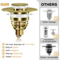 thumbnail image 3 of 4 Pack Bathroom Sink Stopper, Universal Sink Strainer for 1.1-1.5 Inch Bullet Core Push Type Basin Pop Up Drain Filter,Bathtub Converter (Gold) 4pack, 3 of 5