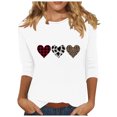 thumbnail image 2 of Valentines Day Shirt for Women, Graphic Tees Valentines, 3/4 Sleeve T Shirts Fashionable Women's Pullover Blouse Printed Casual Crew Neck 3/4 Sleeves Top, 2 of 4