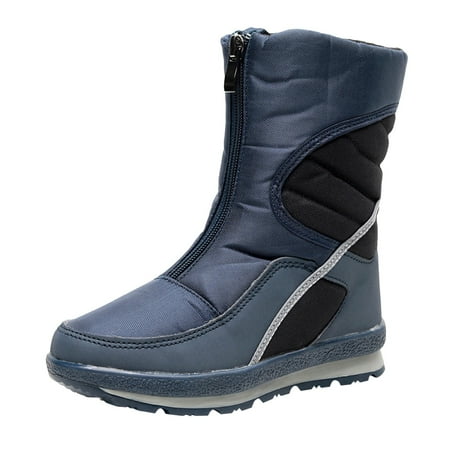 

Fsqjgq Ski Boot Kids Waterproof Winter Boots Snow Shoes Kids Winter New Thickened Thermal Shoes Boots Versatile Children Snow Boots Waterproof and Slip Cotton Boots Big Kids Girls Boots Blue 28