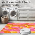 thumbnail image 5 of ODIKA 5'x7' Machine Washable Non-Slip Area Rug, Groovy Swirls Retro Funky Design High Traffic Rug, Peach, 144863, 5 of 7