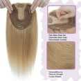 thumbnail image 5 of Benehair 100% Real Remy Hair Clip In Extensions Silk Base Topper Toupee Wiglet Clip In Hairpiece Top Hair Piece For Thin Hair New 13cm*15cm Blonde 6"-22", 5 of 11