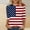 001 Multicolor, variant on Women's 3/4 Sleeve American Flag Print T-Shirt Casual Round Neck Patriotic Shirt Top for Independence Day