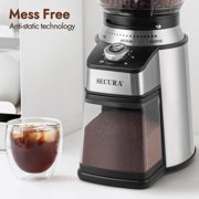 Secura Electric Conical Burr Coffee Grinder With 17 Grind Settings From French to Espresso, Black
