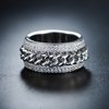 Austrian Crystal Crystal Elements 18kt White Gold-Plated and Silver Link Ring