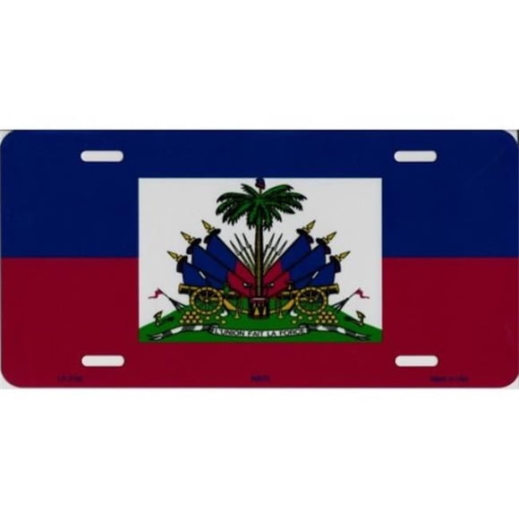 212 Main LP-2156 Plaque d'Immatriculation en Métal 6 x 12 Po. Drapeau Haïtien