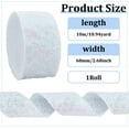 thumbnail image 2 of 2.36 inch Glitter Wired Ribbon 10.9 Yards White Diamond Ribbon Sequins Lace Mesh Trim for Wreaths Garland Gift Wrapping Large Bows Making Crafts Christmas Tree Home Décor White, 2 of 5