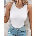 thumbnail image 3 of CHICME Tank Tops for Women Solid Color O-Neck Sleeveless Basic Slim Fit Skinny Tank Casual Top(Without Pads)-W-S, 3 of 7