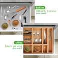 thumbnail image 4 of AdjustableBambooDrawerOrganizersUtensilTrayKitchenStorageOrganizer6PieceCutlerySilverwareHolderBinsContainerwithRemovableDividersforDeskClosetBathroomOffice, 4 of 7
