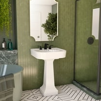 Lily 26 Inch Pedestal Bathroom Sink - 8 Inch Faucet Drillings