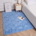 thumbnail image 2 of YJ.GWL Fluffy Soft Carpet Area Rugs Shag Rug for Living Room Bedroom Floor Mat, 3'x5',Sky Blue, 2 of 6