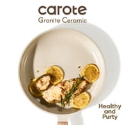 CAROTE 28-Piece Ceramic Pots and Pans Set, Nonstick Cookware Set with Lids, Induction Compatible, Oatmeal