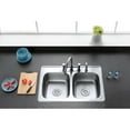thumbnail image 4 of Gourmetier GKTD33228 Studio 33" Stainless Steel Self-Rimming Double Bowl Drop-In Kitchen Sink, Brushed, 4 of 9
