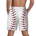thumbnail image 2 of Mens White Baseball Swimming Trunks with Compression Liner Beach Quick Dry Swim Shorts, 2 of 6