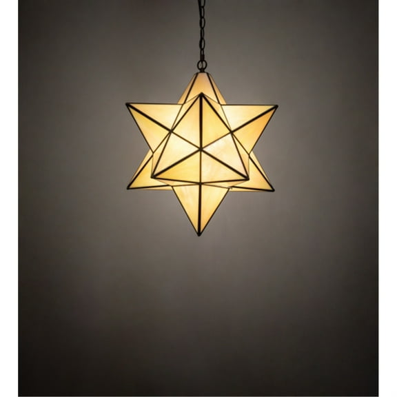 Meyda Lighting 18'W Moravian Star Beige Iridescent Pendant, Bai - 12114