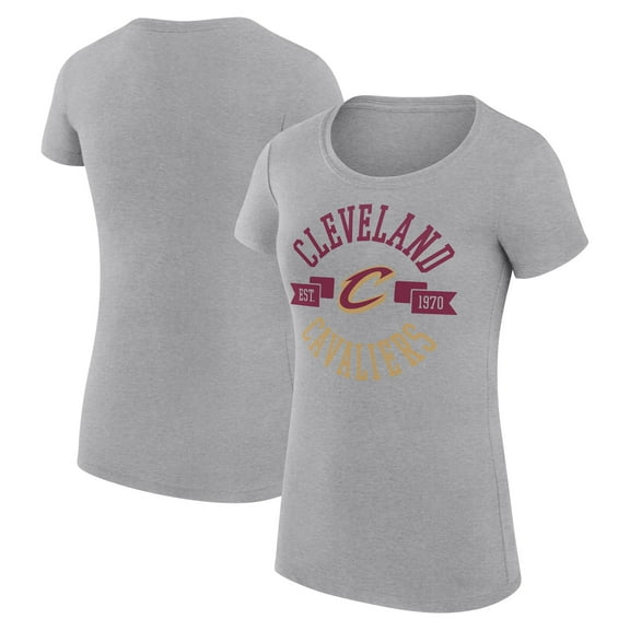 Women's G-III 4Her by Carl Banks Heather Gray Cleveland Cavaliers Super-Slim Fit Lightweight Large City Logo T-Shirt