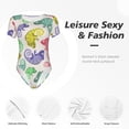thumbnail image 4 of Balery Cute Chameleons Body de cuello redondo de manga corta para mujer Tops de manga corta Tops básicos-XX-Large, 4 of 7