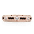 thumbnail image 2 of AFFY Father's Day Gift 0.40 Carat (Cttw) Round Shape Black & White Natural Diamond Men's Wedding Band Ring In 14k Solid Rose Gold Ring Size-10.5, 2 of 7