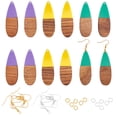 thumbnail image 1 of DIY Dangle Earring Making Kits Including Resin & Teardrop Walnut Wood Pendants Brass Earring Hooks & Jump Rings Mixed Color 36pcs/box, 1 of 7