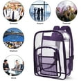 thumbnail image 3 of KOITHOT Heavy Duty Clear Backpacks Large Capacity Transparent Waterproof Backpacks for School Stadium College,Purple, 3 of 7