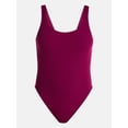 thumbnail image 5 of Time and Tru Women's and Women's Plus Ribbed Scoop Neck One Piece Swimsuit, Sizes XS-2X, 5 of 5