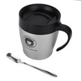 thumbnail image 1 of Jadeshay Tasse à café Tasse à café isolée en Acier Inoxydable Tasse à Eau avec cuillère et Couvercle pour Voyage de Bureau(Argent), 1 of 11