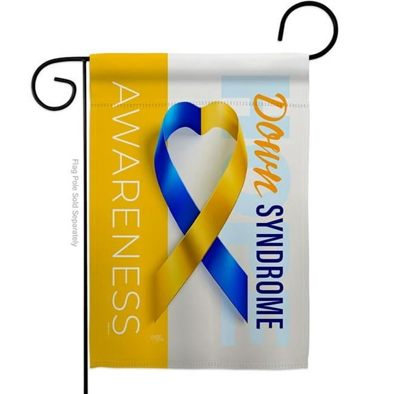 Breeze Decor G165210-BO 13 x 18.5 in. Down Syndrome Awareness Garden Flag with Support Double-Sided Decorative Vertical Flags House Decoration Banner Yard Gift