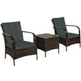 thumbnail image 5 of Pemberly Row 3-piece Wicker Rattan Patio Furniture Set with Cushions in Gray, 5 of 12