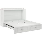 Bowery Hill Traditional Solid Wood Murphy Queen Bed in White