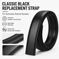 thumbnail image 2 of Men's Ratchet Belt Replacement Strap Only, PU Leather Strap for Automatic Buckle, Cut to Fit 31"-61" Waist, Black Brown - TRISJEM, 2 of 8