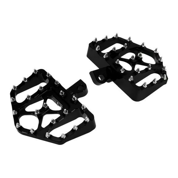 Black Wide Fat Foot Pegs Floorboards MX Style Fit For Harley Touring Softail