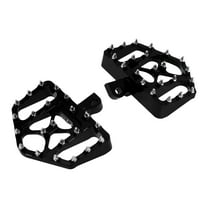 Black Wide Fat Foot Pegs Floorboards MX Style Fit For Harley Touring Softail