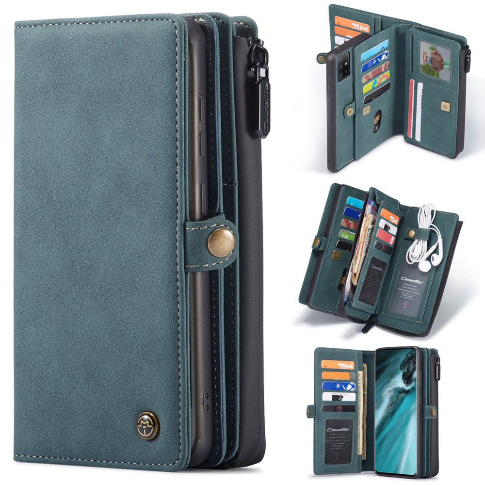 Samsung Galaxy A71 Wallet Case Dteck Matte Leather Zipper Wallet Case 17 Card Slots Holder 5542