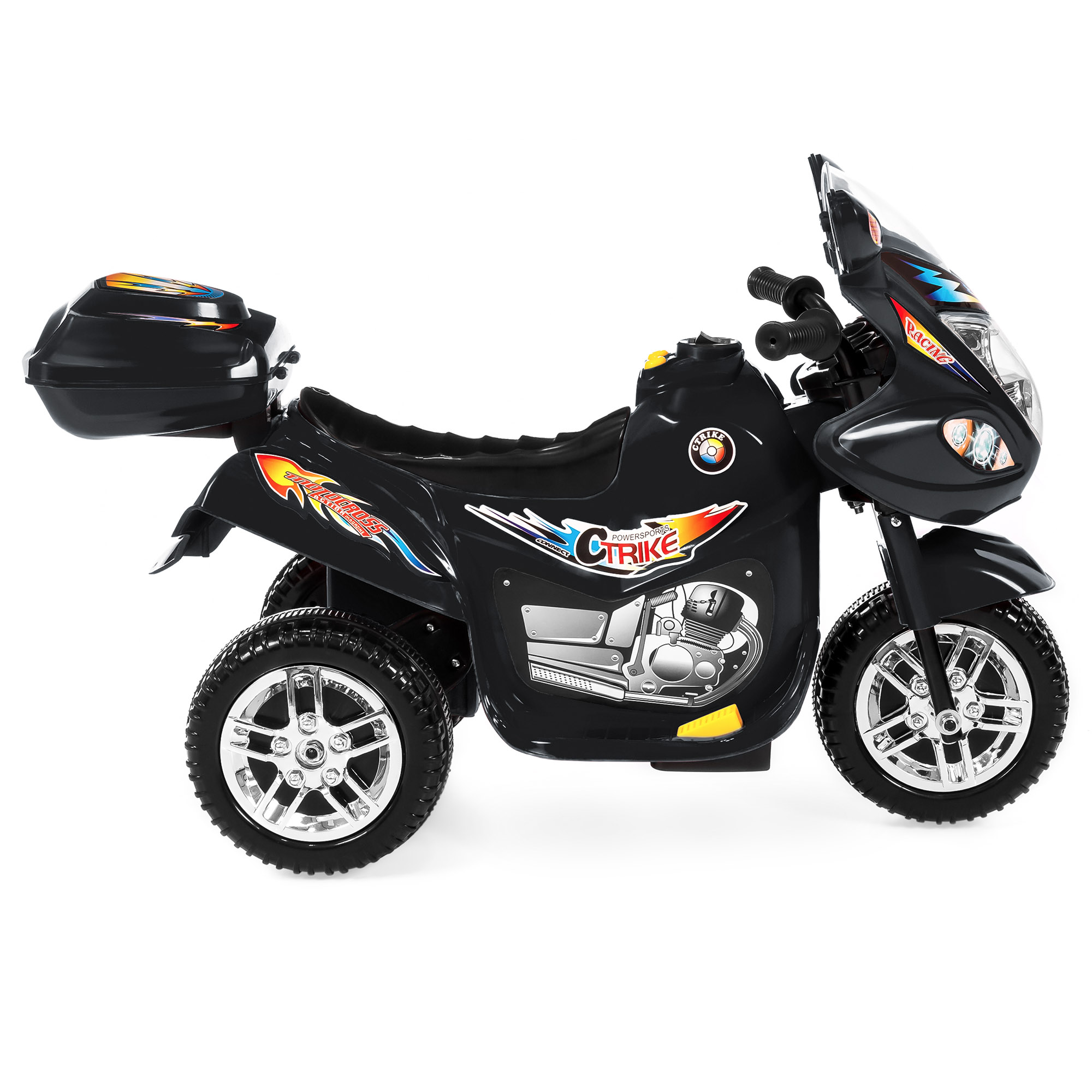 Best Choice Products 6V Kids Battery Powered 3-Wheel Motorcycle Ride On Toy w/ LED Lights, Music, Horn, Storage - Black - image 3 of 6