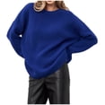 thumbnail image 2 of Sweaters for Women 2025 Oversized Long Sleeve Crewneck Casual Knitted Sweater Jumper Tops Womens Pullover Sweaters, 2 of 5