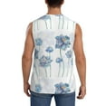 thumbnail image 4 of Gaeub Pale Blue Lotus Flowers Men's Sleeveless Muscle Shirts Workout Tank Tops, Odor Protection and Comfortable - 3X-Large, 4 of 8