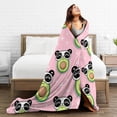 thumbnail image 5 of Kll Fleece Blanket Plush Throw Blanket Panda Avocado,Soft Fuzzy Cozy Flannel Blanket For Couch Sofa Bed.(50"X40"), 5 of 9