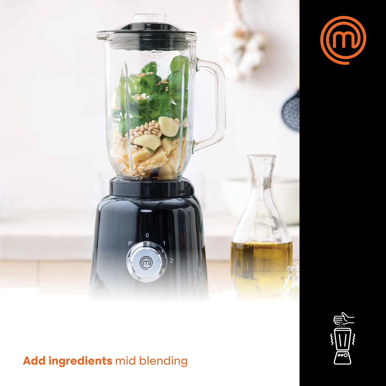 MasterChef 1.1-Qt. 300-Watt 2-Speed Table Blender with Glass Pitcher, VRD91910204001