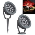 thumbnail image 2 of Luces LED para jardín de 12 W y 18 W, lámpara LED para exteriores resistente al agua para césped, CA 85-265 V, 12 V, foco con punta para paisaje, IP65, luz LED para camino de jardín, 2 of 5
