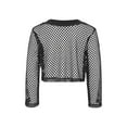 thumbnail image 3 of Zaldita Kids Girls Fishnet Mesh Long Sleeve Crop Tops Hip Hop Street Dance Pullover Tee Shirt Blouse Clubwear Black 9-10, 3 of 7