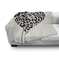 thumbnail image 3 of Kiss Soft Flannel Fleece Throw Blanket, Heart Shape Wild Leopard Skin Pattern a Kiss Mark Valentine's Day Honeymoon, Cozy Plush for Indoor and Outdoor Use, 50" x 70", Cream Black Coral, by Ambesonne, 3 of 6