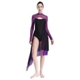 thumbnail image 1 of vastwit Combinaison de Danse en Maille Patchwork Découpée Justaucorps Ballet Robe Fluide Violette G, 1 of 6