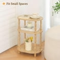 thumbnail image 5 of Side Table, 3-Tier Small End Table, Modern Oval Night Stand Accent Table for Living Room, Bedroom, Rustic Brown, 5 of 16