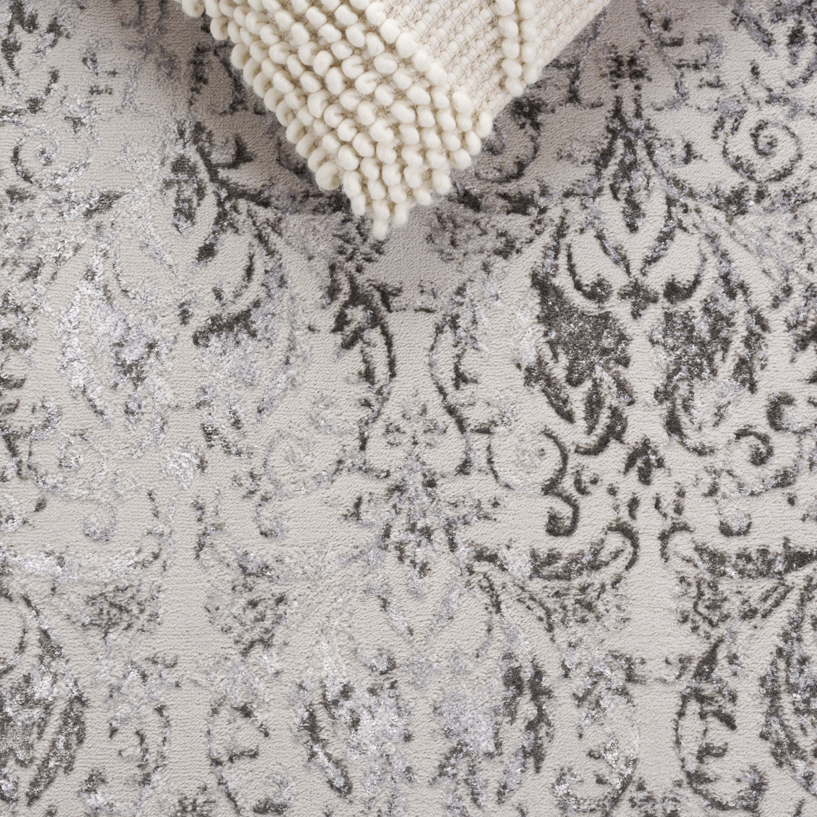 SAFAVIEH Orchard Madeline Oriental Polyester Area Rug, Gray/Silver, 6'7" x 6'7" Square