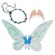 thumbnail image 1 of Sonducket Hada elfo lindo disfraz de Halloween Cosplay ala de Ángel brillante vestido colorido de flores pendientes accesorios de fotografía Disfraces de disfraces Azul 60*48cm, 1 of 6