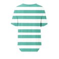 thumbnail image 5 of Camiseta de manga corta con botones y cuello redondo para mujer, camiseta Sexy de verano a la moda, pantalones cortos estampados a rayas con bolsillo y cintura elástica Pompotops ulkah937190, 5 of 5