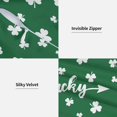 thumbnail image 3 of Green St Patricks Day Pillow Covers 18x18 Inch Set of 2 Lucky Clover Decorative Throw Pillows St. Patrick''s Day Shamrock Square Cushion Cover for Home Couch Sofa Bedding Decor, 3 of 6